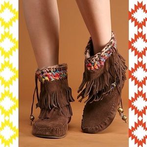 Jeffrey Campbell x FP Grey Nicole Moccasin Booties